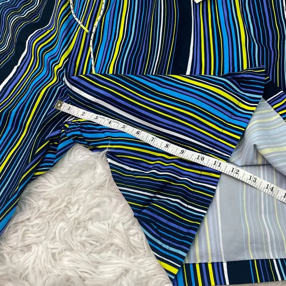 Psycho Bunny Men's Swim Trunks Size 5XLT Blue Stripe Dry Pocket NWT